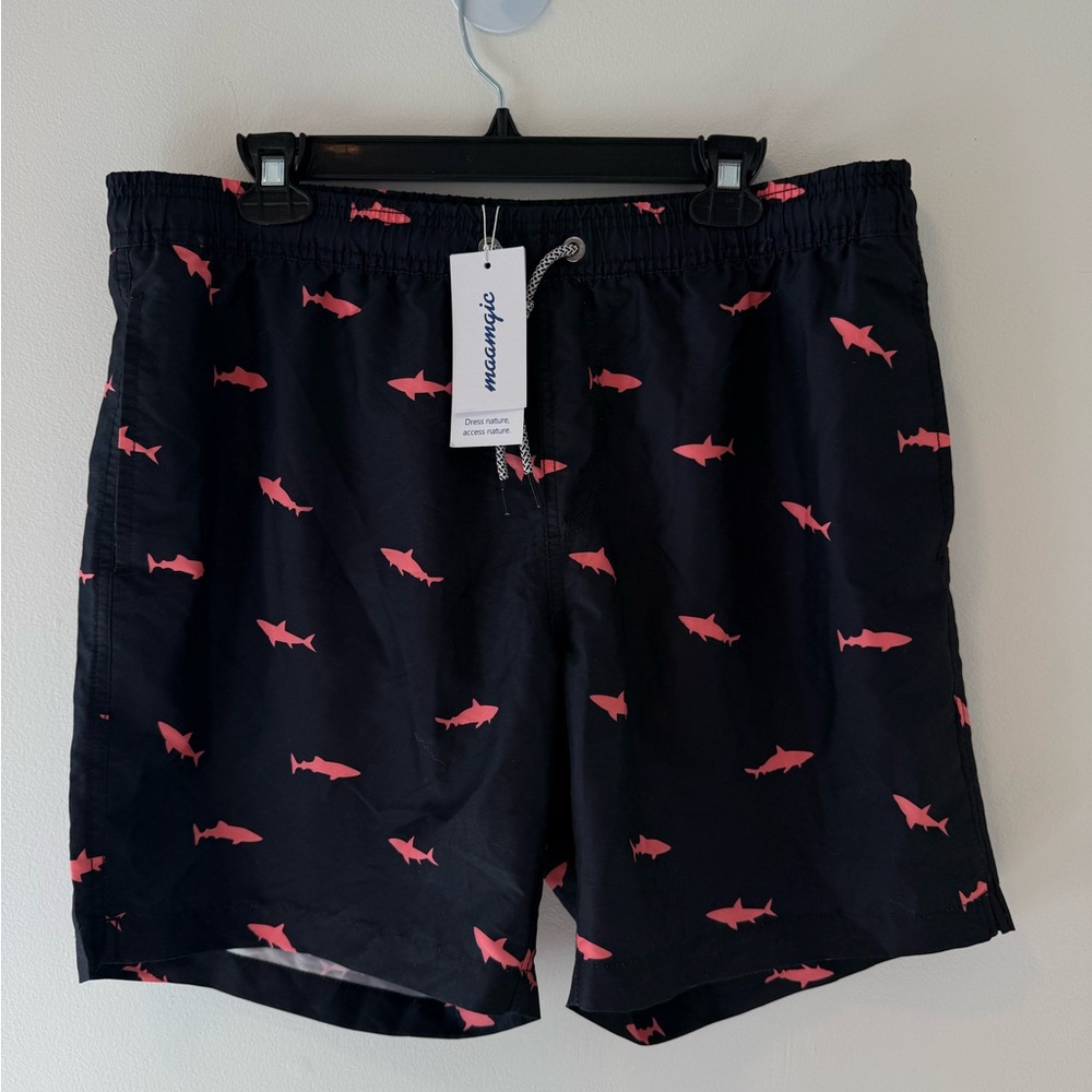Maamgic Shark Swim Shorts Size X-Large New With Tags #Lux-Q